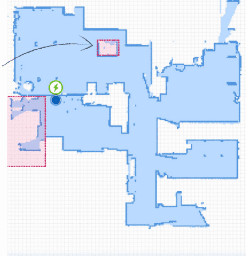 The Ecovacs Deebot OZMO 950 detects and marks a carpet as an area in the mobile phone app.